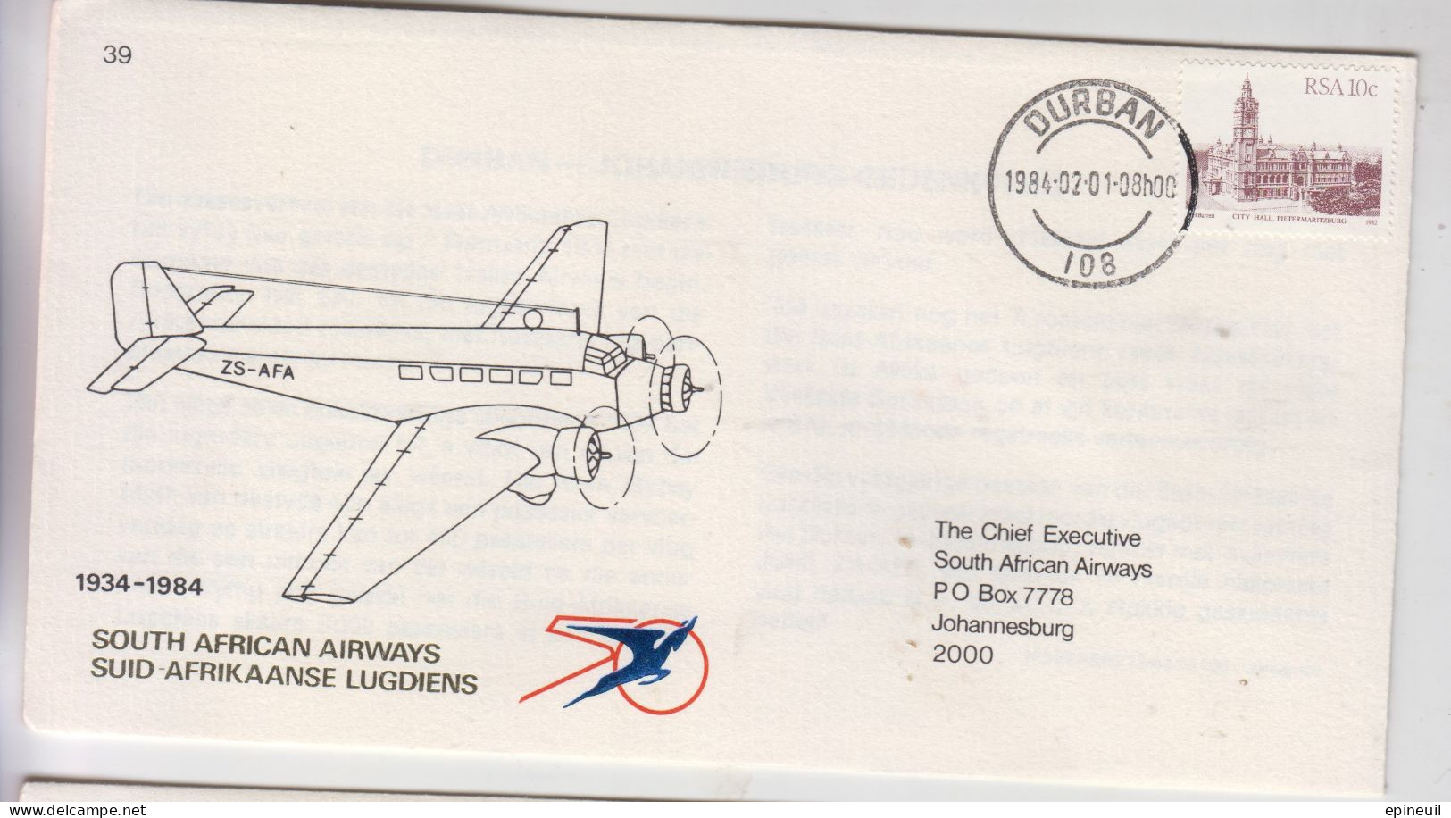 FDC -1984 -AIRWAYS - FDC