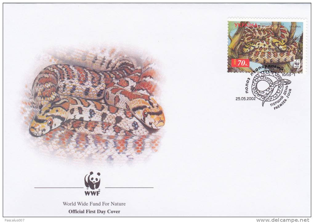 WWF - 306,22 - FDC - € 1,57 - 25-5-2002 - 70K - Leopard Snake - Ukraine - Autres & Non Classés