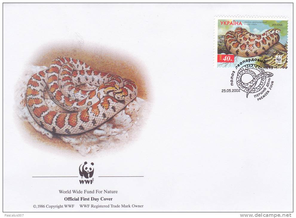 WWF - 306,21 - FDC - € 1,50 - 25-5-2002 - 40K - Leopard Snake - Ukraine - Autres & Non Classés