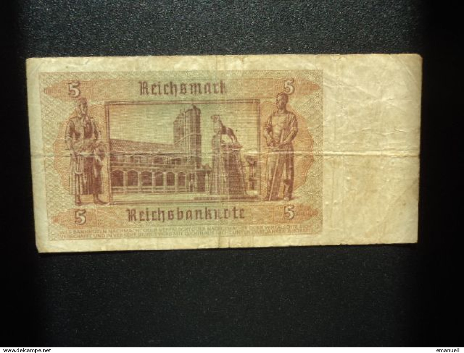 ALLEMAGNE : 5 REICHSMARK  1.8.1942  C.A. 179b, *  / P 186a ** TB+ *** (photographies Par " Nuit Et Brouillard " ) - 5 Reichsmark