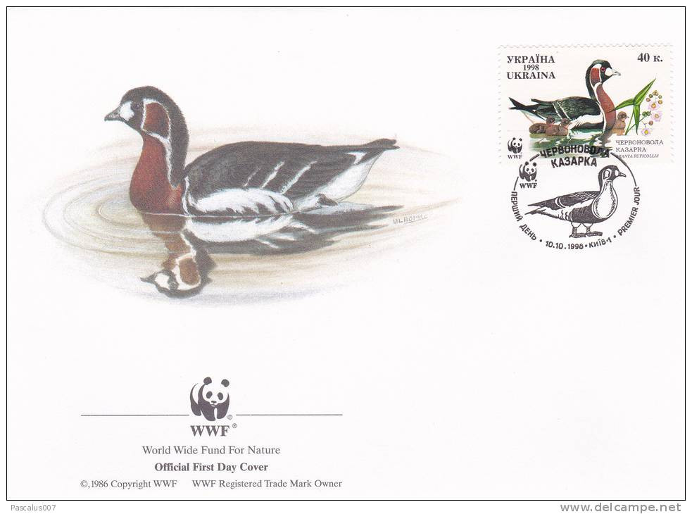 WWF - 240,23 - FDC - € 1,05 - 10-10-1998 - 40K - Red-breasted Goose - Ukraine - Andere & Zonder Classificatie