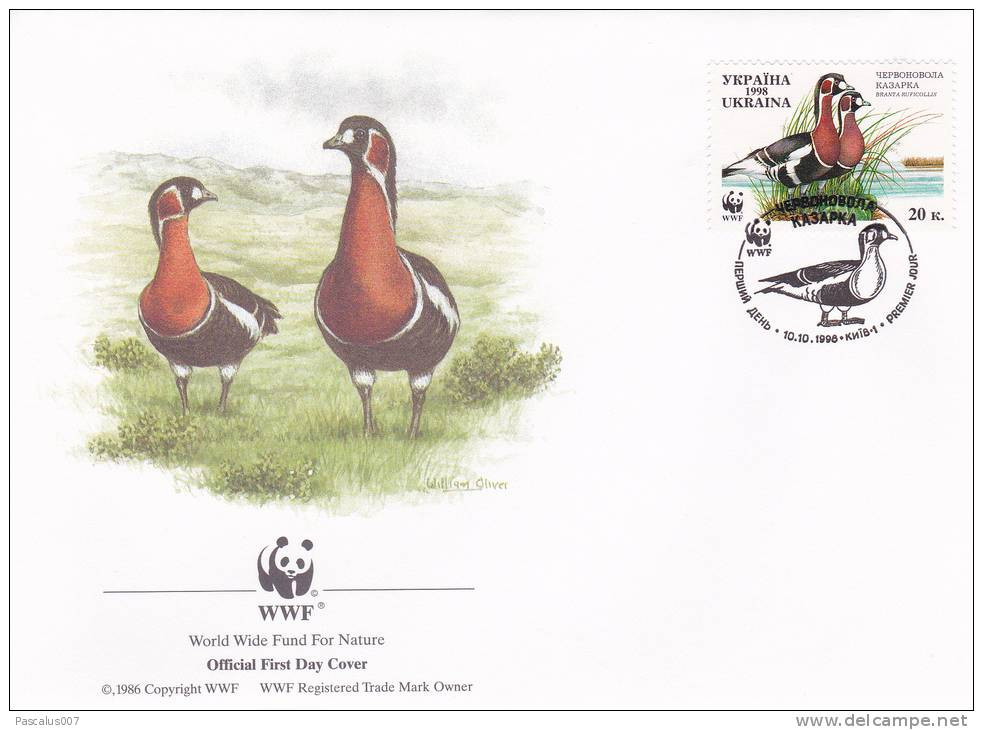 WWF - 240,21 - FDC - € 0,97 - 10-10-1998 - 20K - Red-breasted Goose - Ukraine - Otros & Sin Clasificación