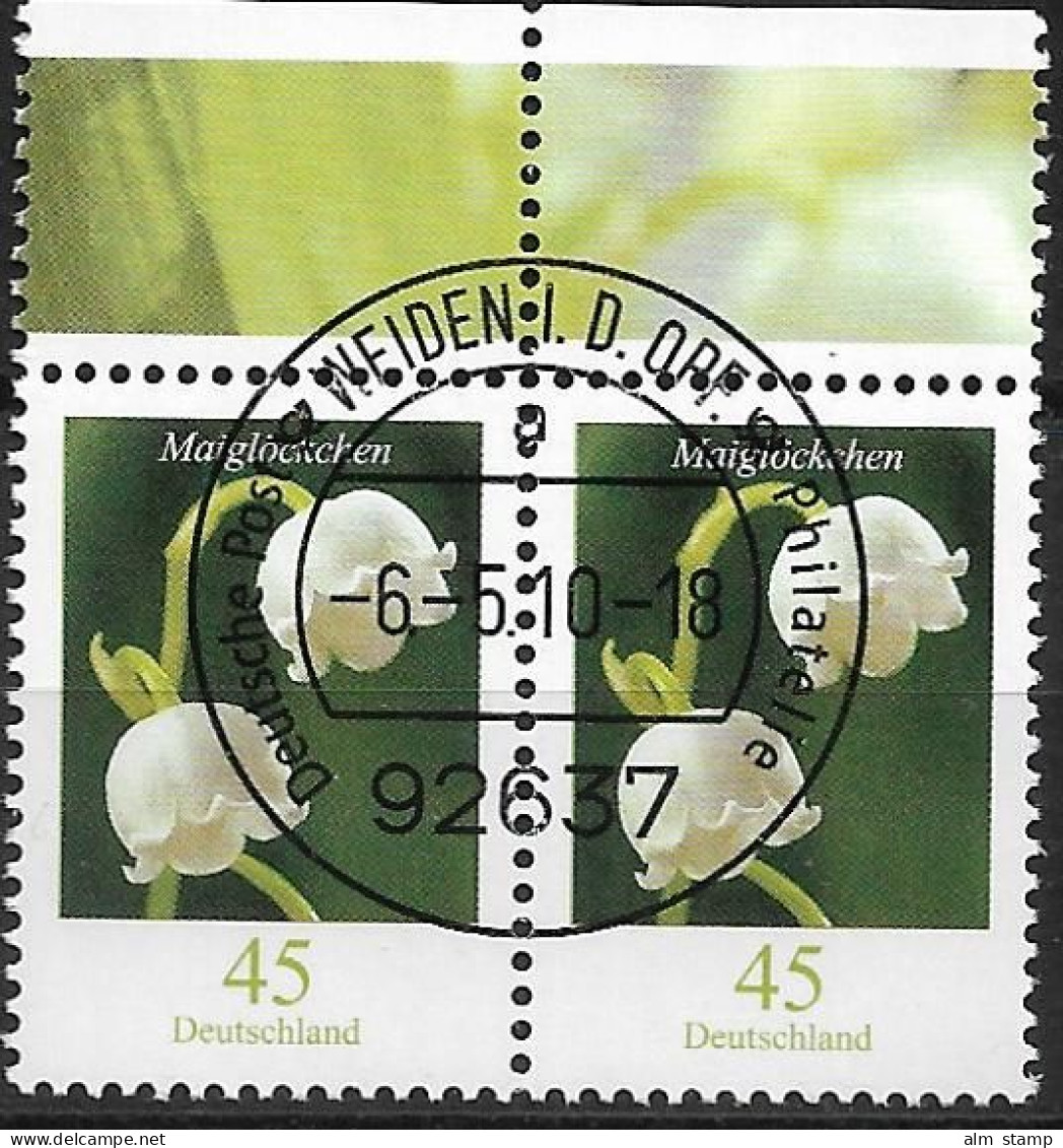 2010 Deutschland Germany Mi. 2794 FD-used Weiden    Freimarke: Blumen Maiglöckchen (Convallaria Majalis) - Gebraucht