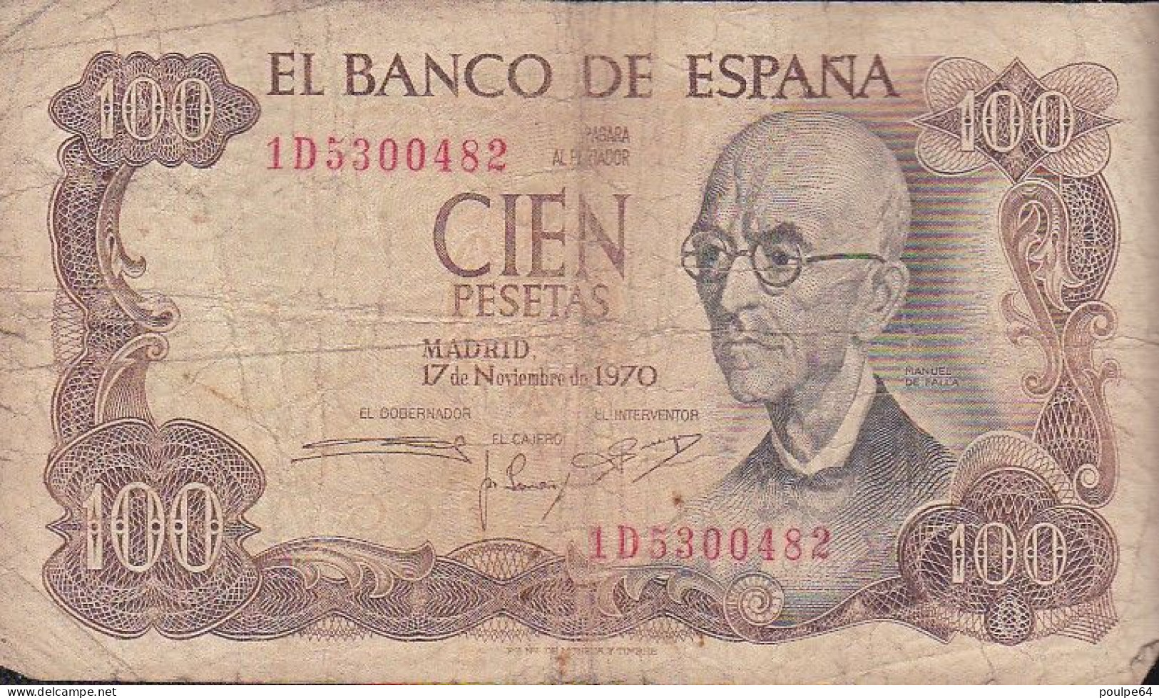 100 Pesetas - " Manuel De Falla " (1970) - 25 Peseten