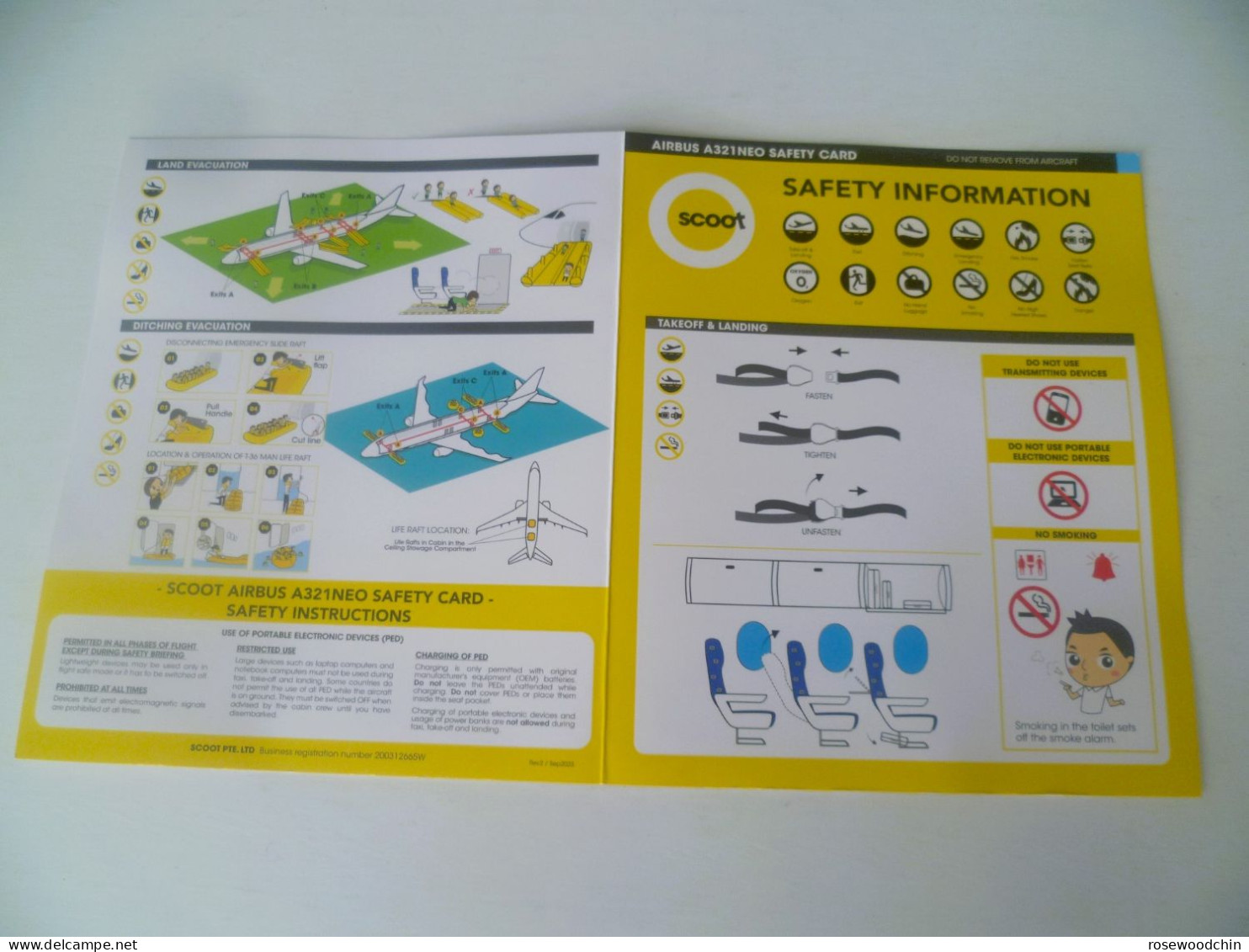 2023 Latest ! Airlines SCOOT AIRBUS A321 NEO SAFETY CARD (#8) - Consignes De Sécurité