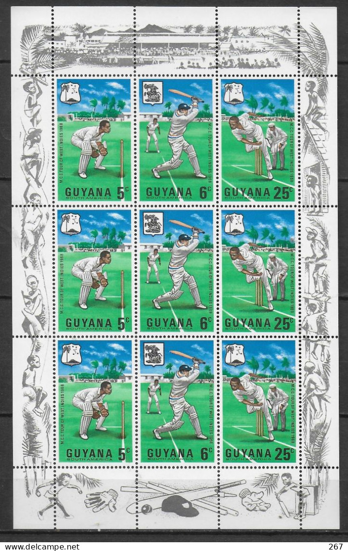 GUYANA Feuillet  N° 260/62 * *  Cricket - Cricket