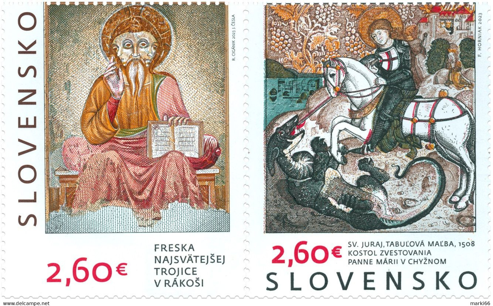 Slovakia - 2023 - Art On Stamps - Gothic Route - Church Wall Paintings - Mint Stamp Set - Ongebruikt