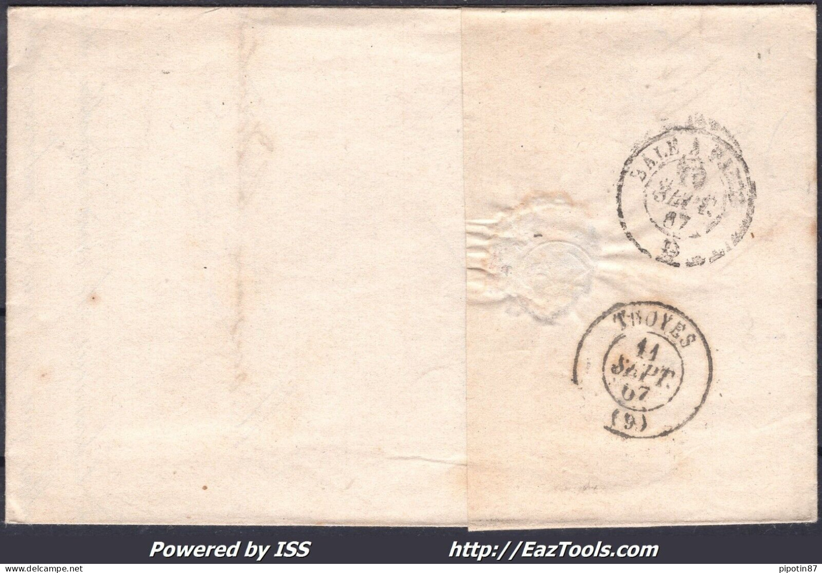 FRANCE N°29A SUR LETTRE GC 3195 RONCHAMP HAUTE SAONE + CAD DU 10/09/1867 - 1863-1870 Napoléon III Con Laureles