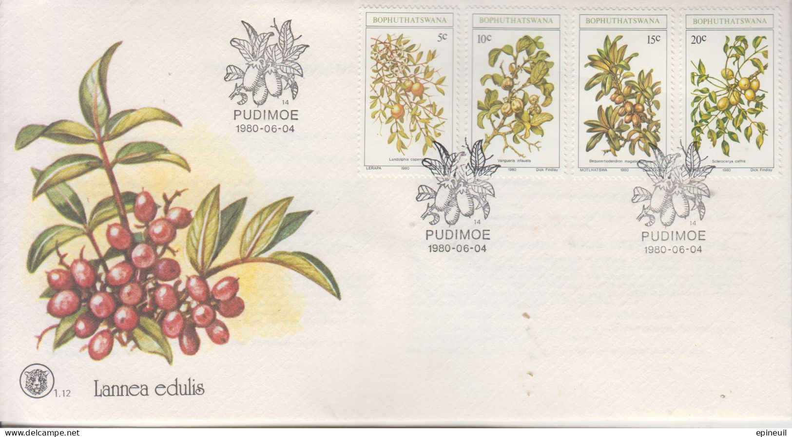 BOPHUTHATSWANA FDC 1980 FLEURS - Bophuthatswana