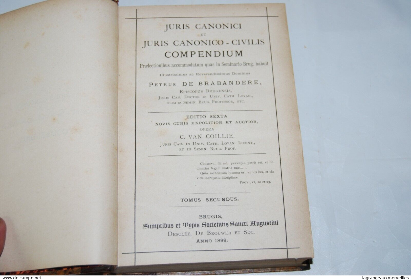 C229 Ancien Livre De Brabandere Jus Canonicum 1889 - Rare Book - Livres Anciens