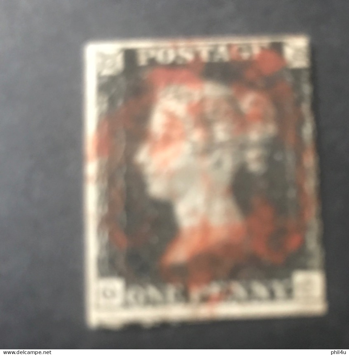 1840 GB 1d Black ‘GC’ Red Pmk. Used See Photos - Usados