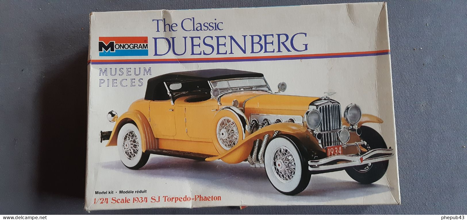 Duensenberg SJ Torpedo-Phaeton - 1934 - Yellow/black - Model Kit - Monogram (Mattel) (1/24) Réf ; 8201 - Automobili