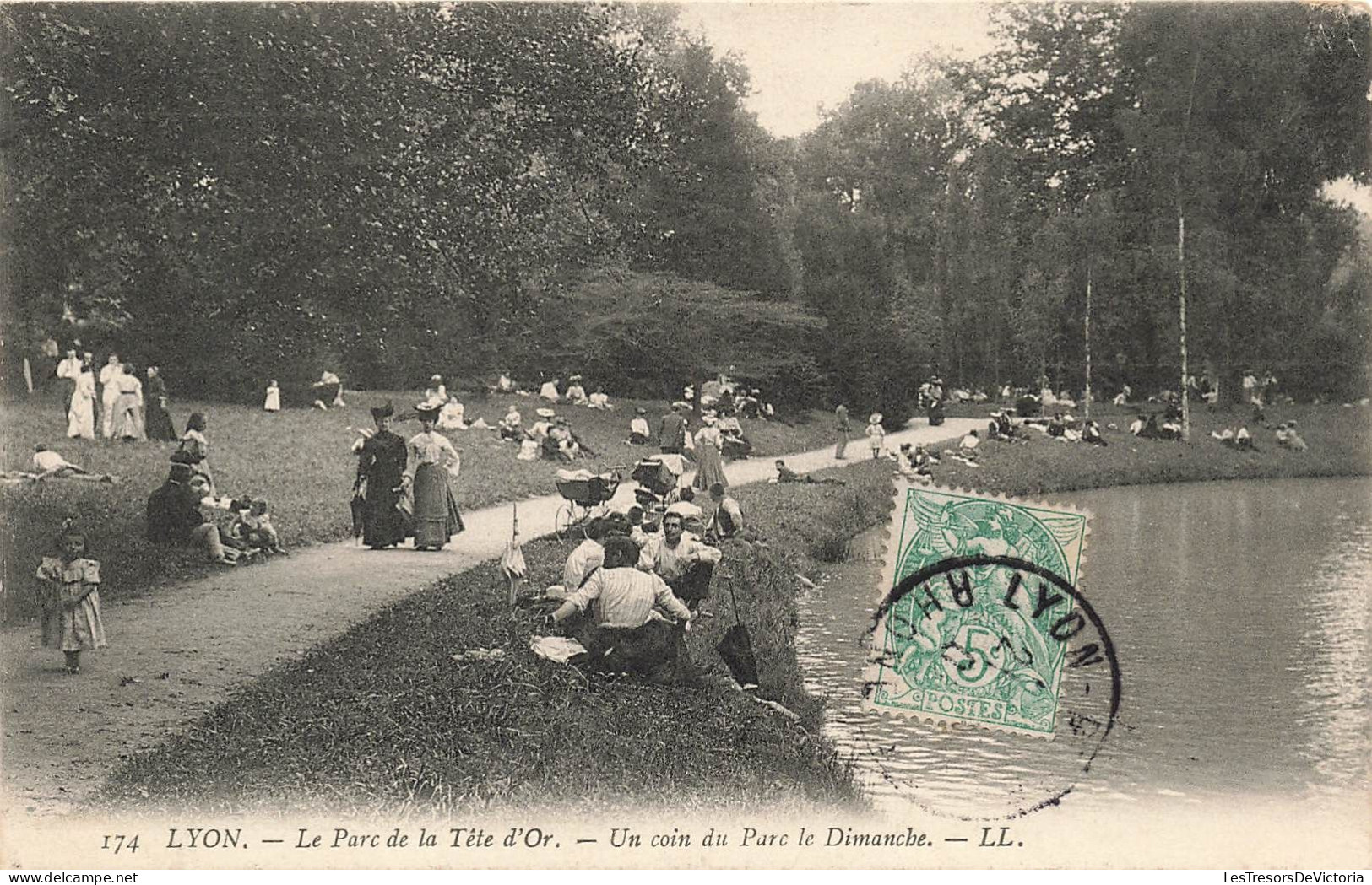 FRANCE - Lyon - Le Parc De La Tête D'Or - Un Coin Du Parc Le Dimanche - LL - Animé -  Carte Postale Ancienne - Lyon 1