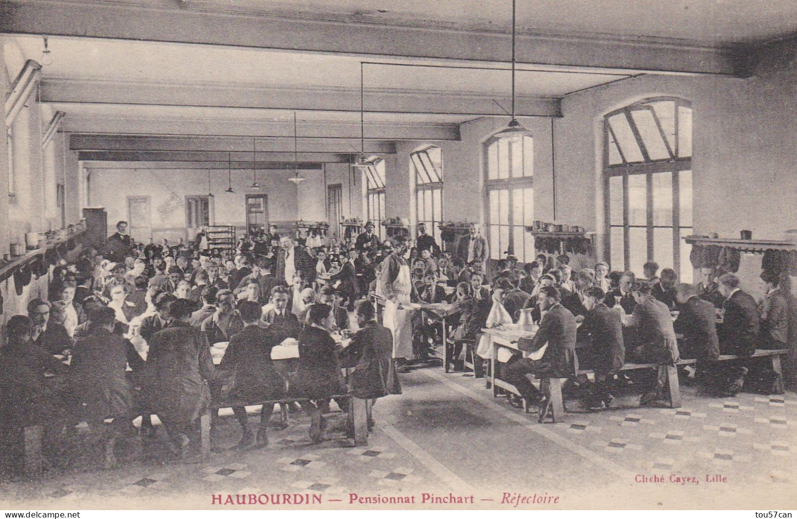 HAUBOURDIN - LILLE - NORD - (59) - CPA BIEN ANIMEE - PENSIONNAT PINCHARD - LE REFECTOIRE. - Haubourdin