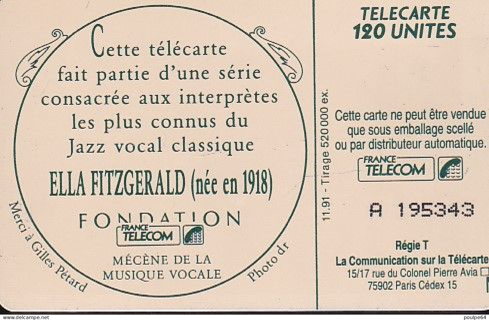 F204  11/1991 ELLA FITZGERALD 120 SO3 - 1991