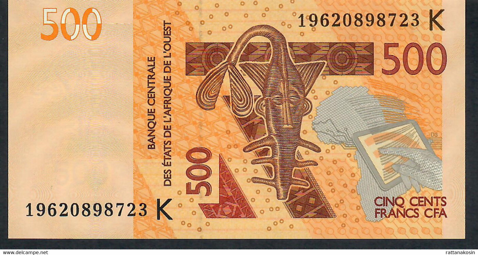 W.A.S. SENEGAL P719Kh 500 FRANCS (20)19 2019 UNC. - West-Afrikaanse Staten