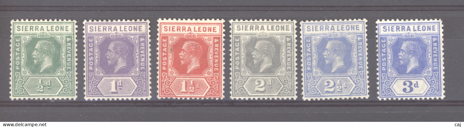 Sierra Leone  -  1921  :  Yv  108-13  * - Sierra Leone (...-1960)