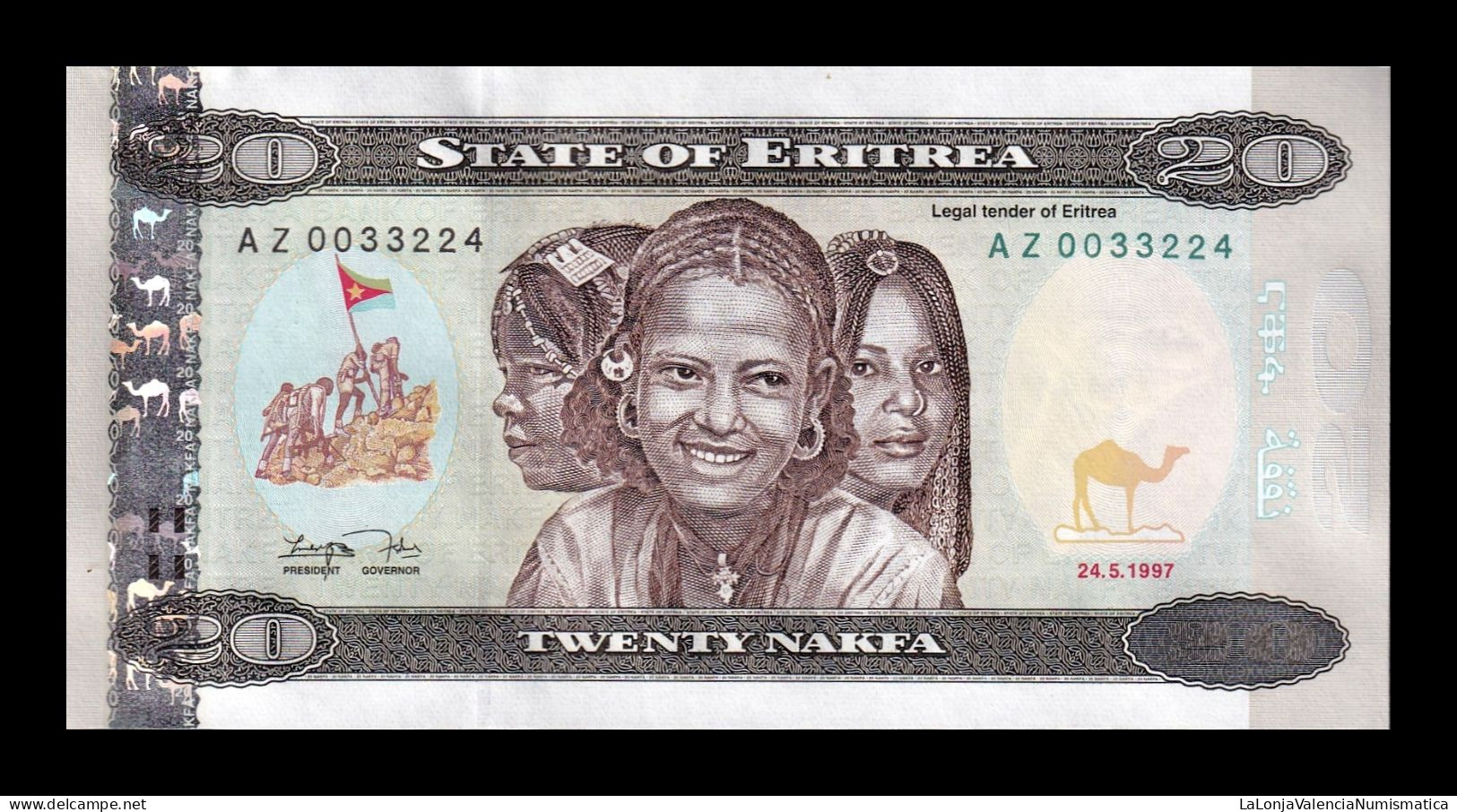 Eritrea 20 Nakfa 1997 Pick 4r Replacement Serie AZ Sc Unc - Erythrée