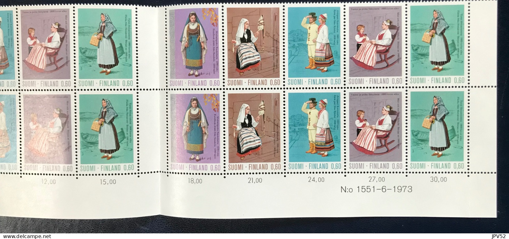 Finland - Suomi - VEL1/33 - 1973 - MNH - Michel 733#737 - Nationale Klederdracht - Hojas Completas