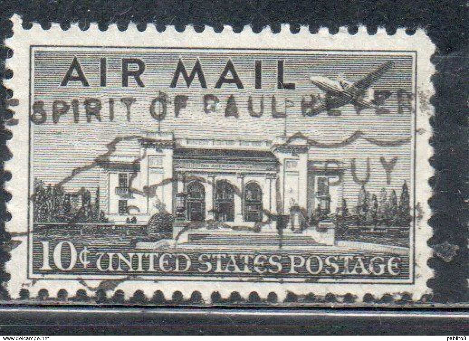 USA STATI UNITI 1947 AIRMAIL AIR MAIL POSTA AEREA PAN AMERICAN UNION BUILDING WASHINGTON D.C.10c USED USATO OBLITERE' - 2a. 1941-1960 Gebraucht