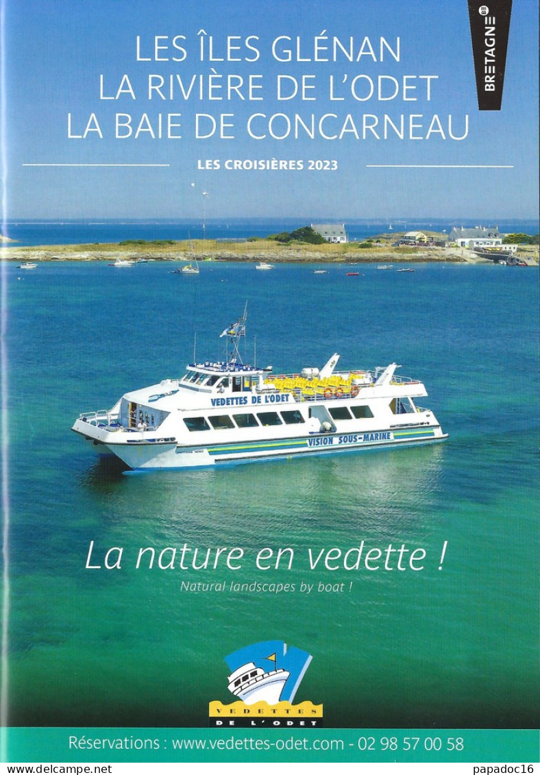 Guide Horaire / Timetable - Les ïles Glénan, La Rivière De L'Odet., La Baie De Concarneau - Croisières 2023 - Europa