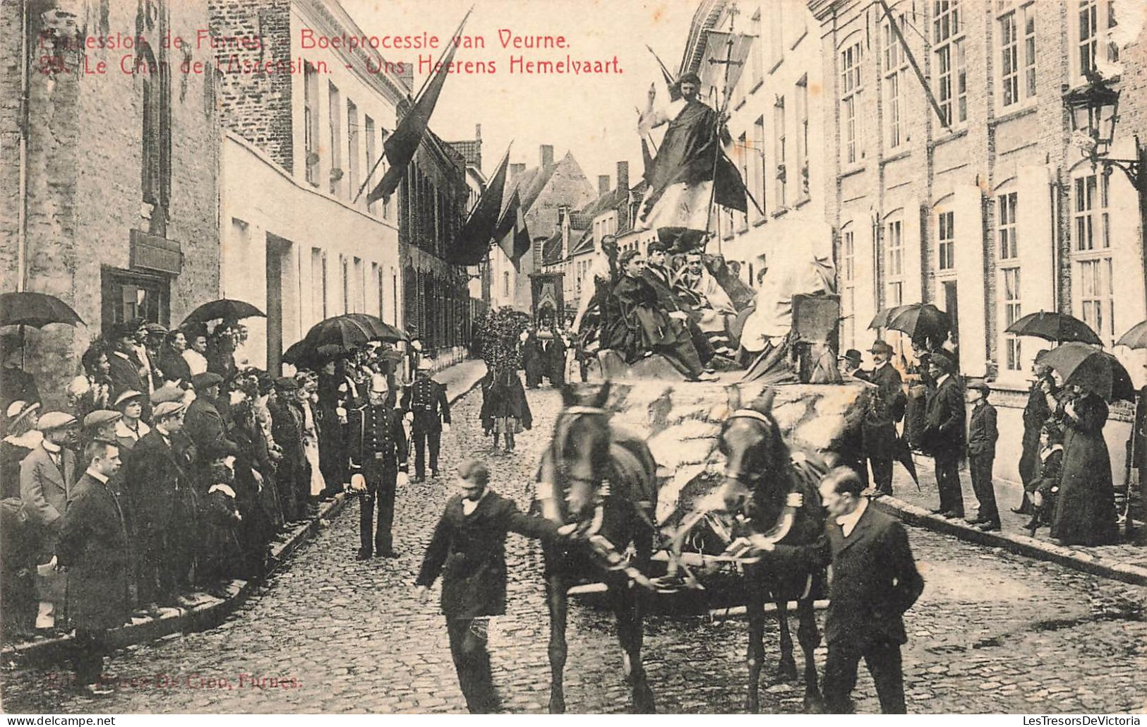 BELGIQUE - Procession De Fuines - Le Char De L'Ascencion - Animé - Carte Postale Ancienne - Andere & Zonder Classificatie