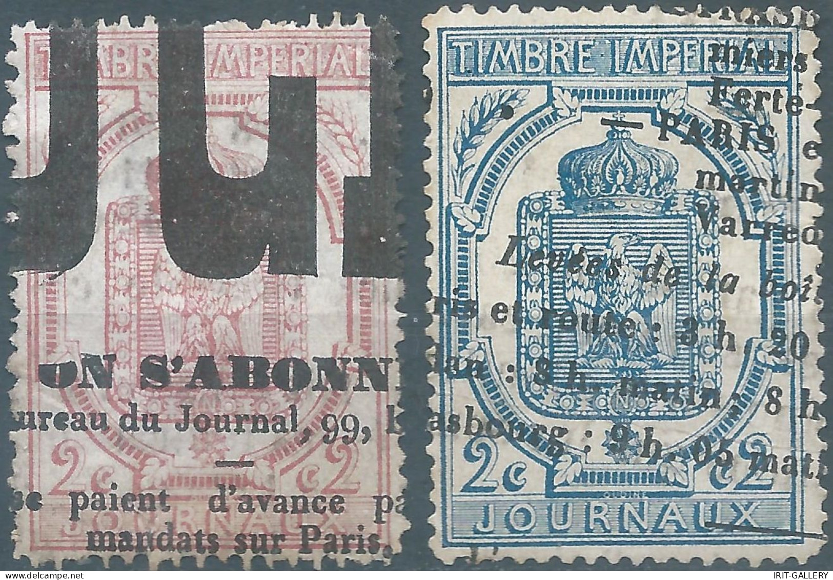 FRANCE,French,Revenue Stamps, Pour  JOURNAUX , By NEWSPAPERS , 2c - Periódicos