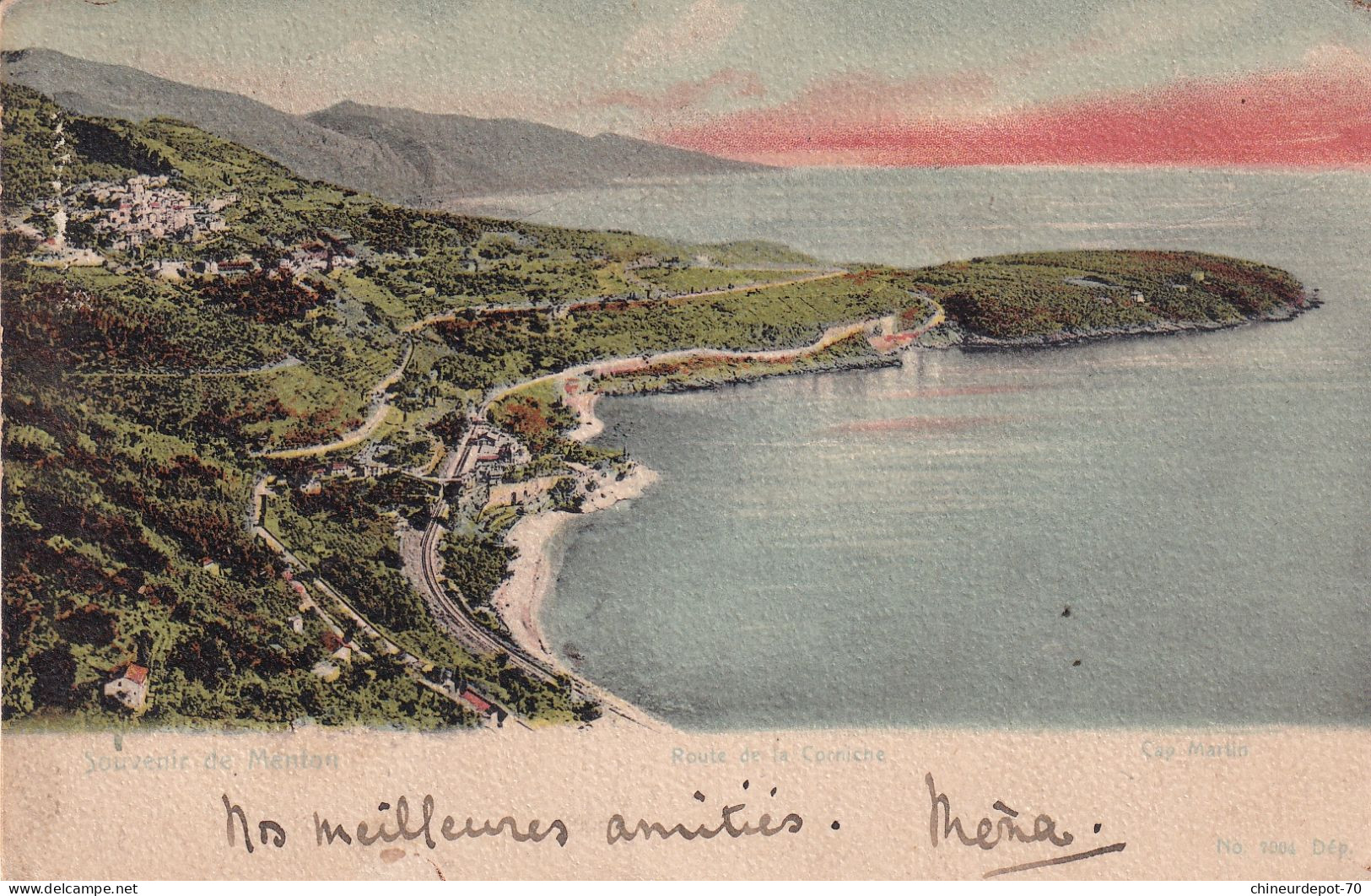 Carte Timbres  Monaco Souvenir De Menton Bruxelles Arrivée 1906 - Briefe U. Dokumente