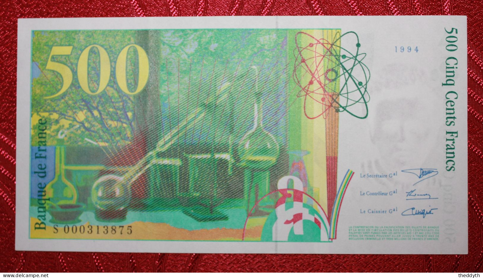 Billet 500 Francs Pierre Et Marie Curie 1994 Premier Million – S 000 313 875 - 500 F 1994-2000 ''Pierre Et Marie Curie''