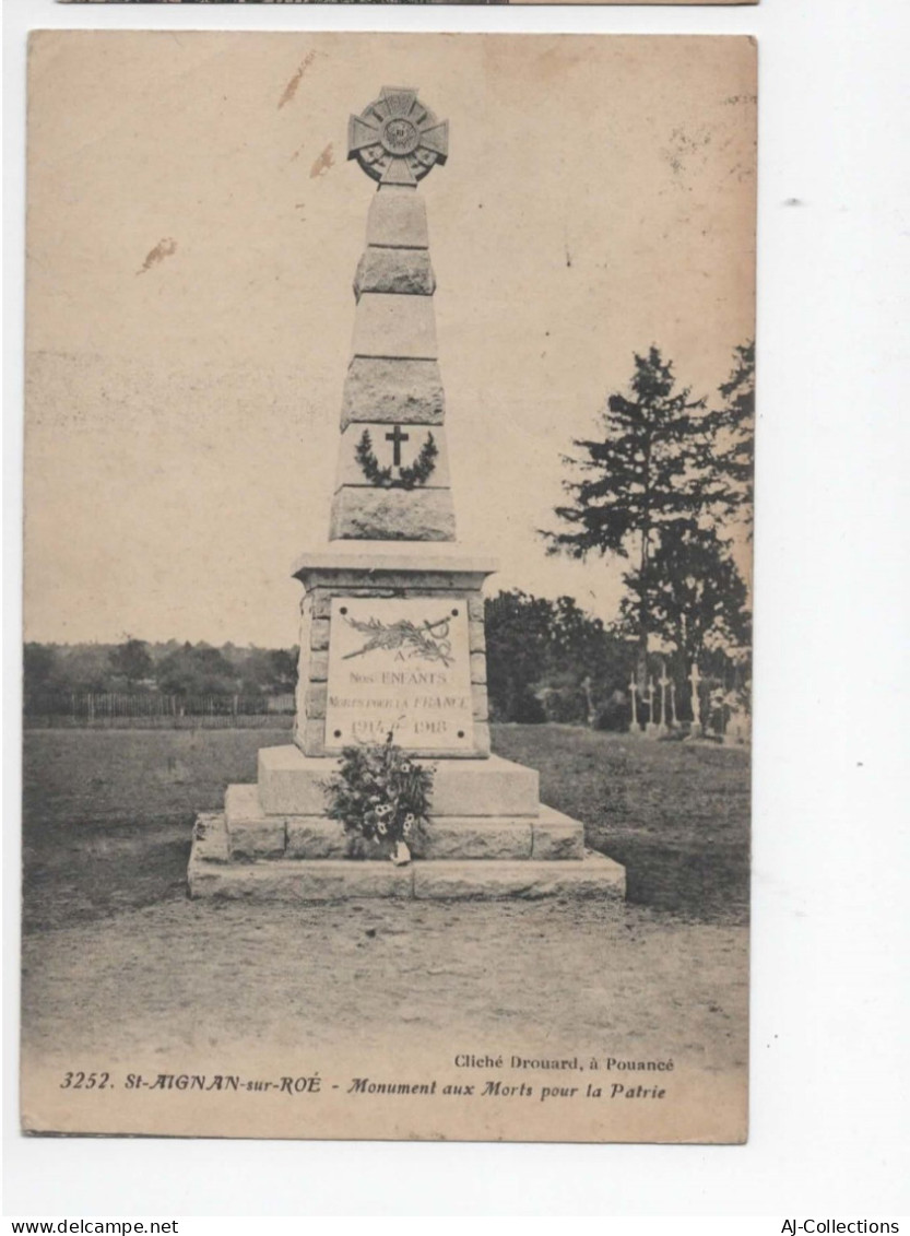 AJC - Saint Aignan Sir Roe Monument Aux Morts Pour La Patrie - Saint Aignan Sur Roe