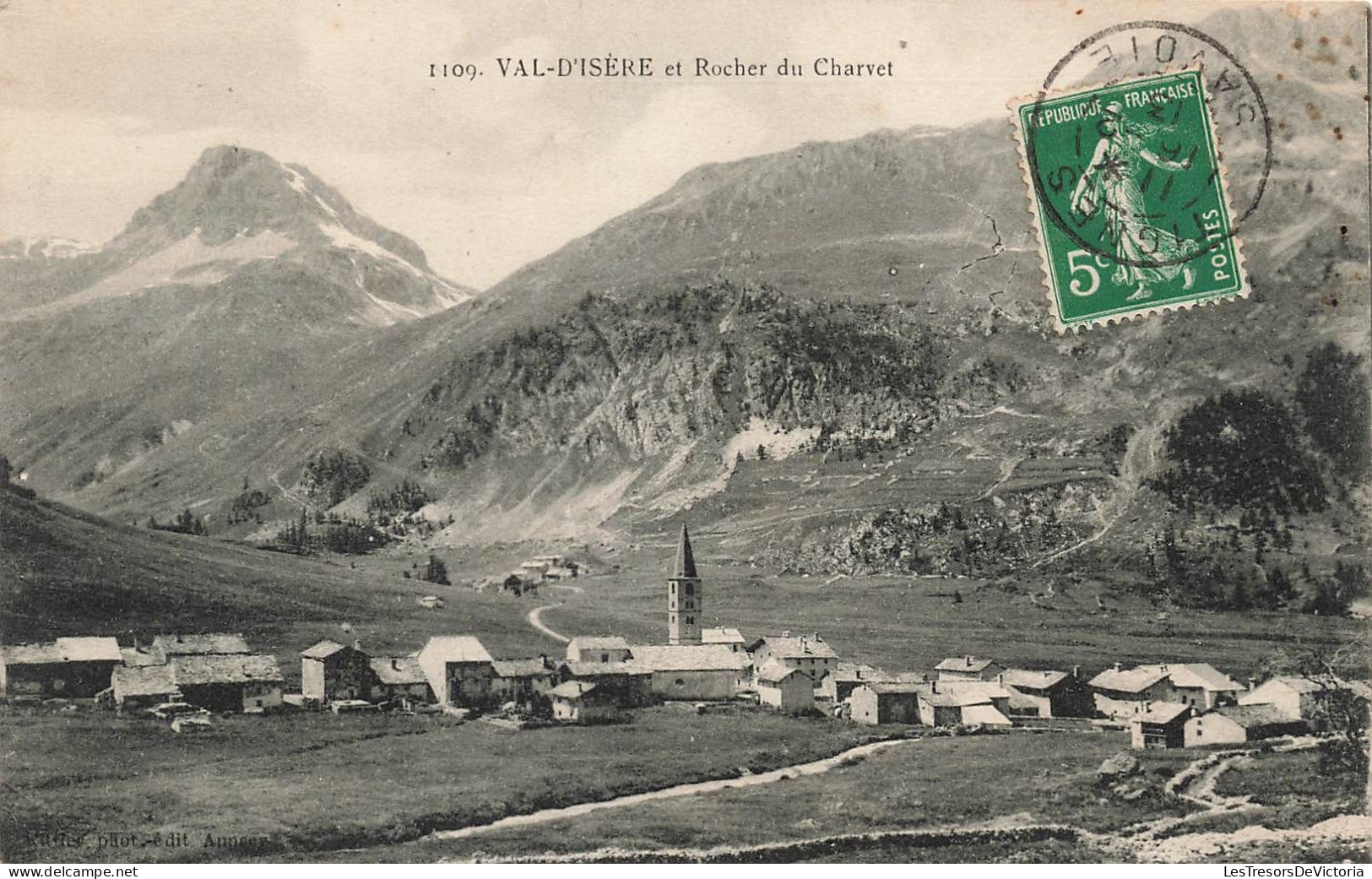FRANCE - Val D'Isère Et Rocher Du Charvet - Vue Générale - Clocher - Carte Postale Ancienne - Val D'Isere