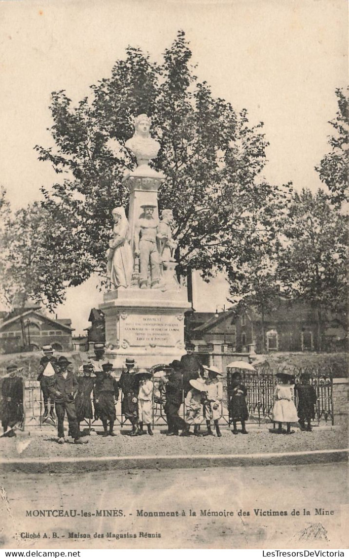 FRANCE - Montceau Les Mines - Monument à La Mémoire Des Victimes De La Mine - Animé - Carte Postale Ancienne - Montceau Les Mines