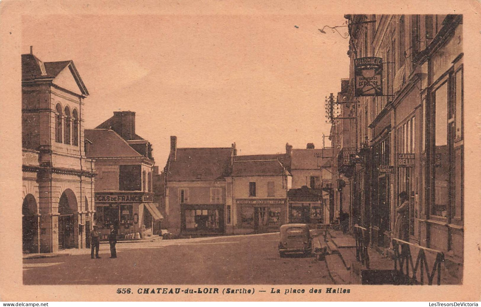 FRANCE -  Chateau Du Loir - La Place Des Halles - Carte Postale Ancienne - Chateau Du Loir