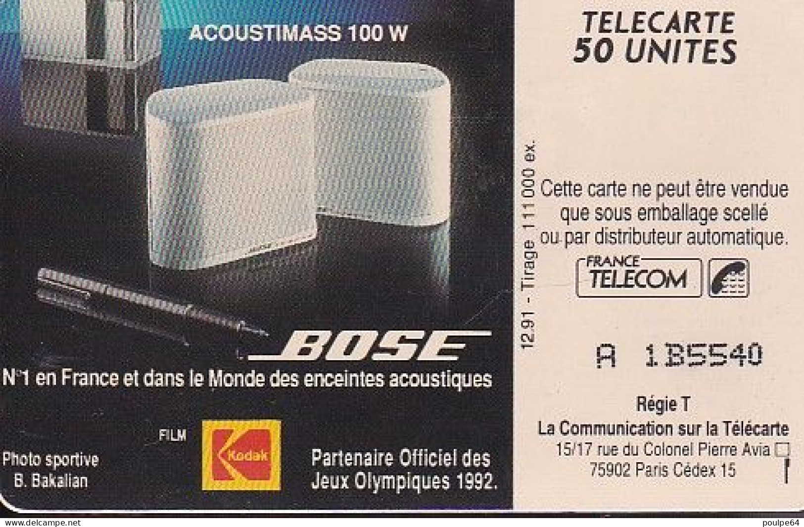 F212  12/1991 BOSE " Descente " 50 SO3 - 1991