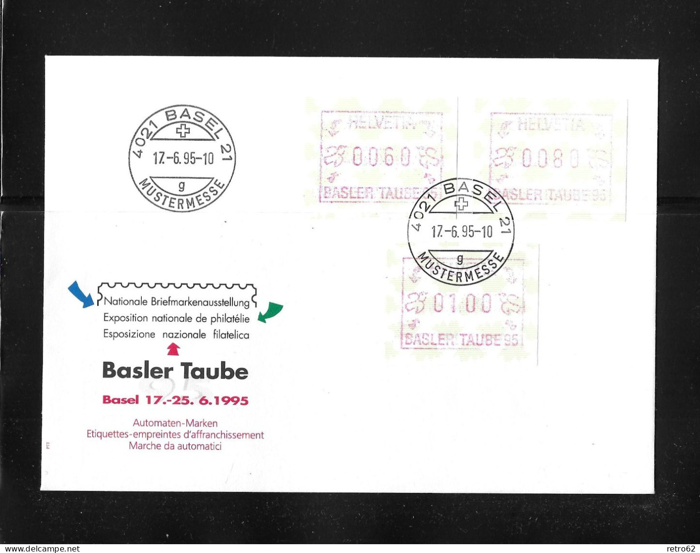 1995 NATIONALE BRIEFMARKENAUSSTELLUNG BASLER TAUBE    ► ATM - Sonderausgabe FDC Brief Mit Kompl.Satz - Francobolli Da Distributore