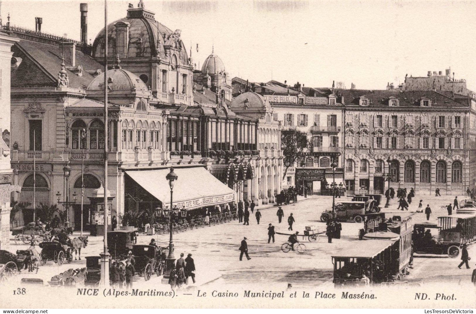 FRANCE - Nice - Le Casino Municipal Et La Place Masséna - Animé - Carte Postale Ancienne - Piazze