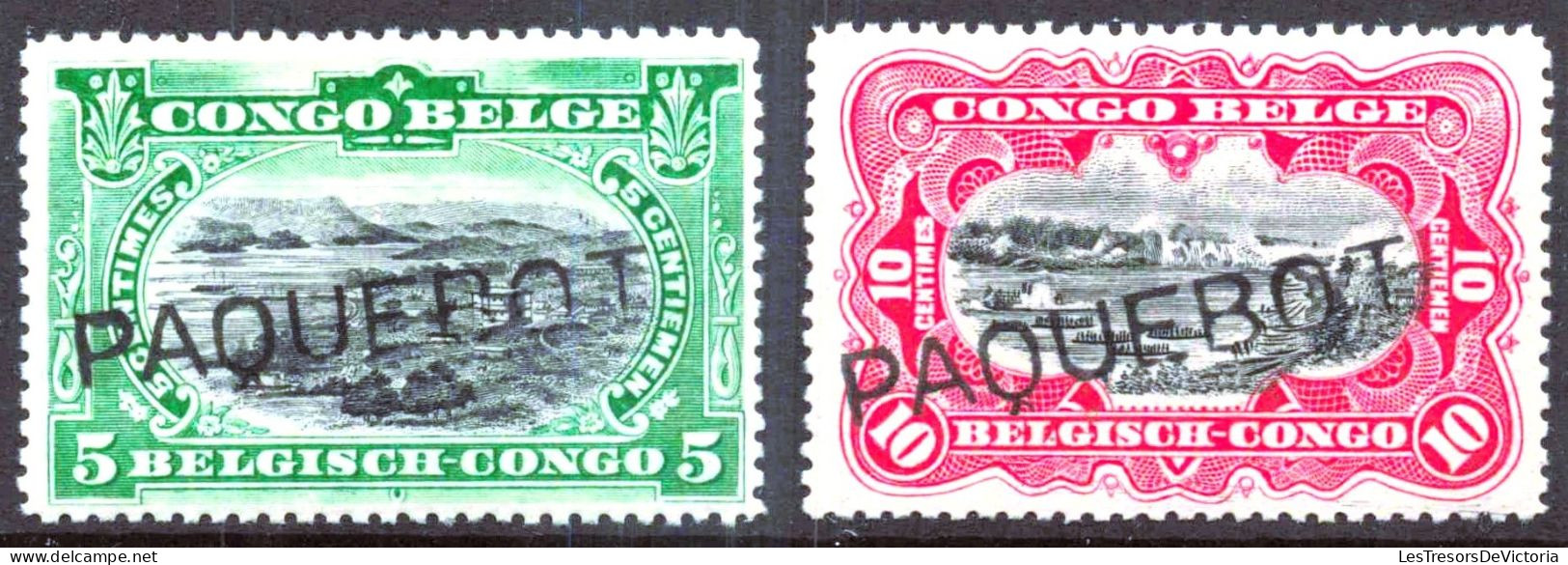 Timbres - Congo Belge - COB 54/63 - Annulé Griffe Paquebot - Abarten Und Kuriositäten