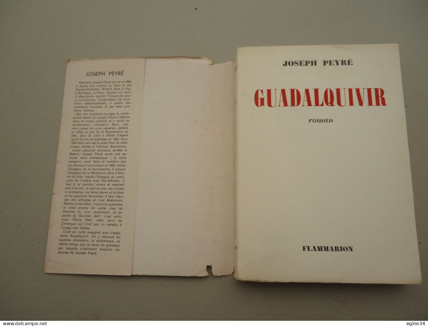 Editeur Flammarion - Joseph Peyré - Guadaquivir - 1952 - Papier Chiffon N. VIII - Livres Dédicacés