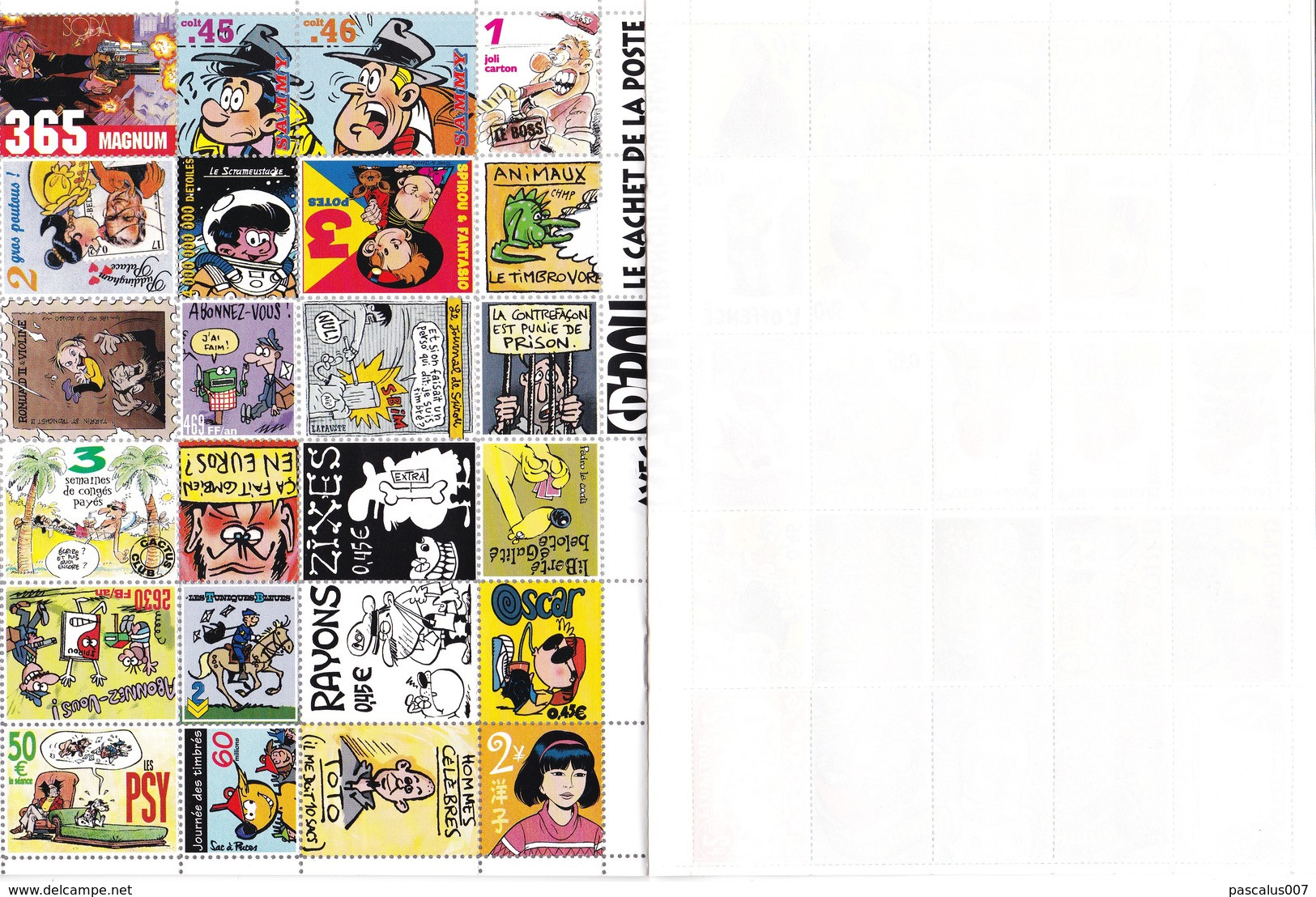 B01,0129 Belgique Feuille Bloc Vignettes 129      BD 196 Timbres   Dupuis 2001  -- Spirou Yoko Tsuno et plein d'autres