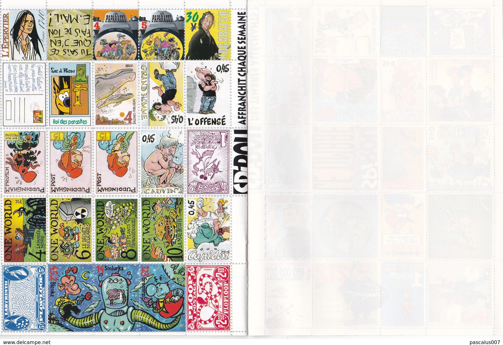 B01,0129 Belgique Feuille Bloc Vignettes 129      BD 196 Timbres   Dupuis 2001  -- Spirou Yoko Tsuno et plein d'autres