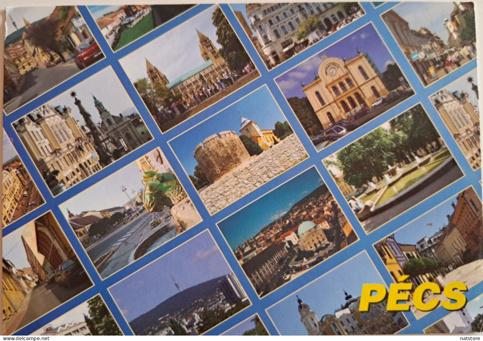 2008..HUNGARY.. POSTCARD WITH 2 STAMPS ..PAST MAIL..GREETINGS FROM PECS - Briefe U. Dokumente