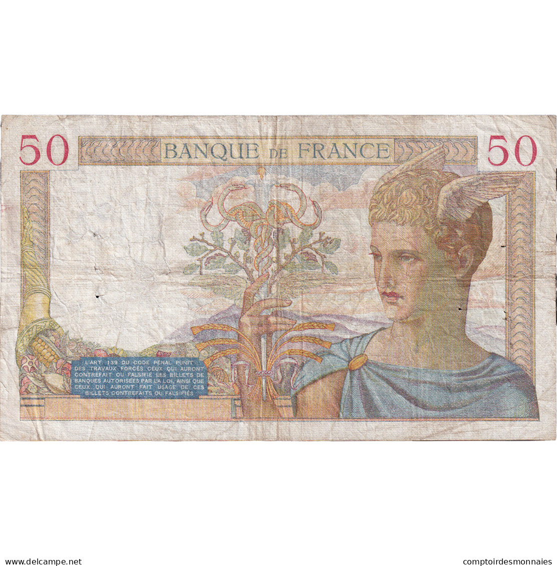 France, 50 Francs, Cérès, 1936, P.4336, TB+, Fayette:17.25, KM:81 - 50 F 1934-1940 ''Cérès''