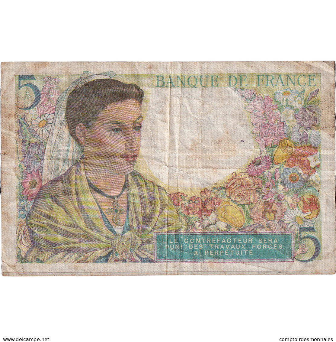 France, 5 Francs, Berger, 1943, N.17, TB, Fayette:5.1, KM:98a - 5 F 1943-1947 ''Berger''