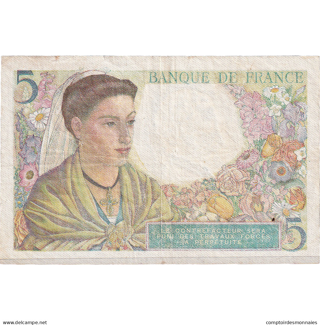 France, 5 Francs, Berger, 1943, V.113, TTB, Fayette:5.5, KM:98a - 5 F 1943-1947 ''Berger''