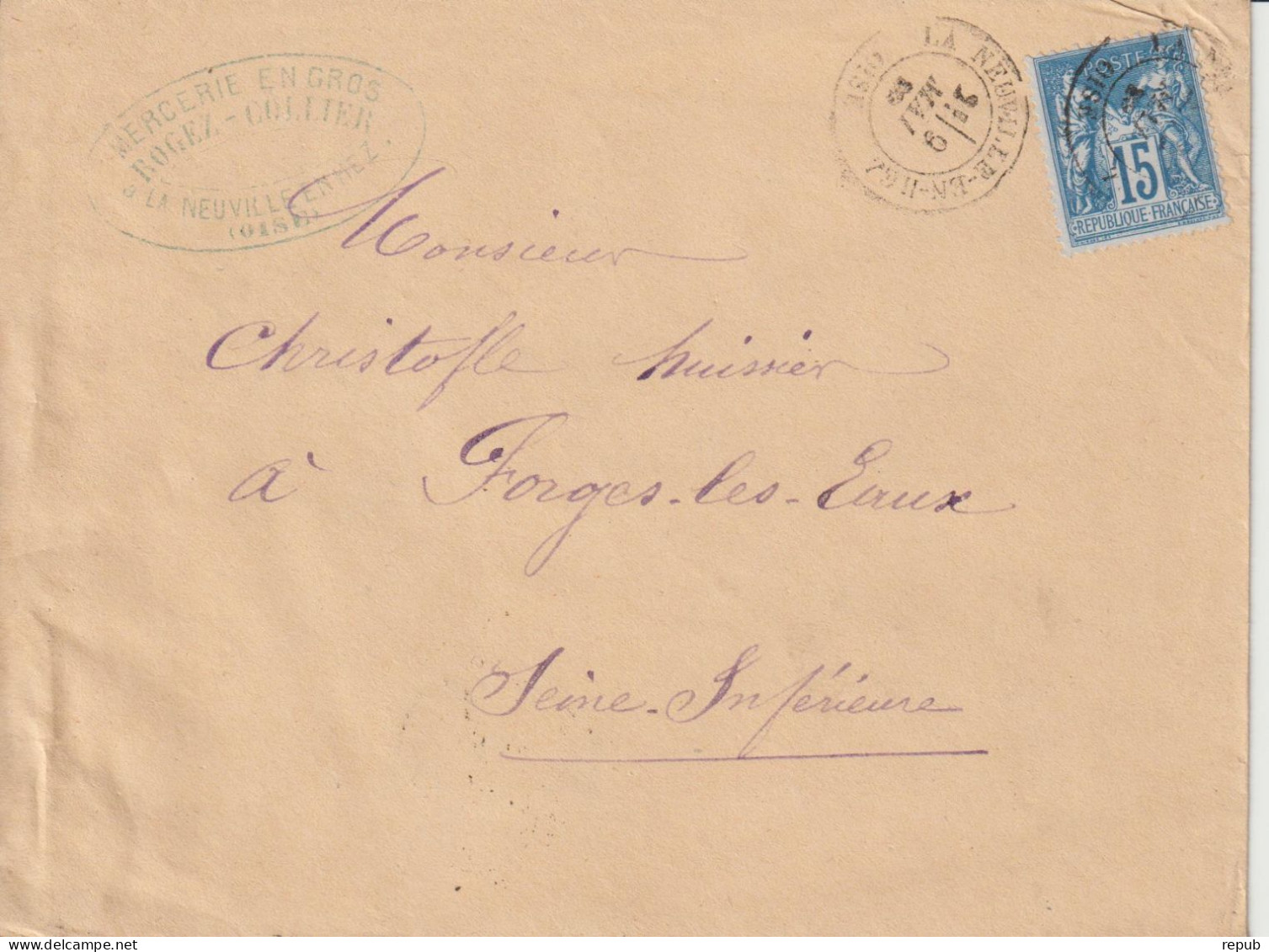 France Lettre 1880 De La Neuville En Hez (Oise)  Pour Forges (76) - 1877-1920: Période Semi Moderne