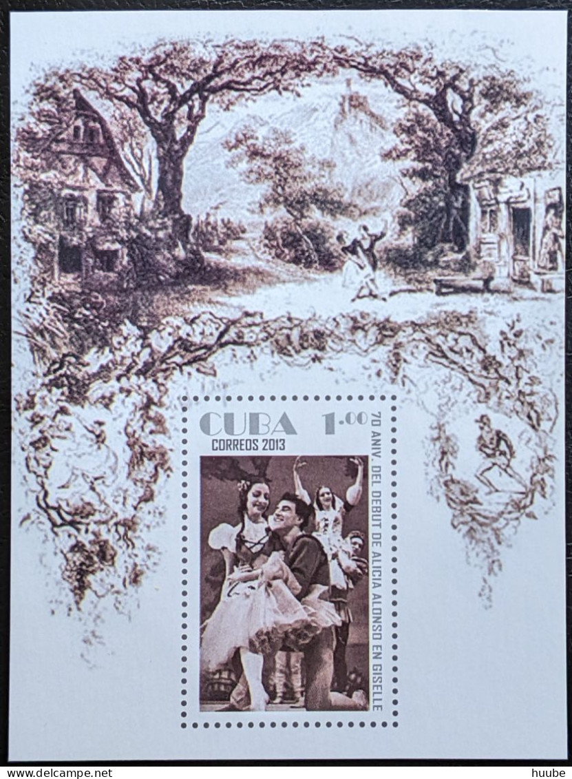 Cuba, 2013, Mi 5706-12, Ballet-70th Anniv. Of The Alicia Alonso Debut In Gisselle, Paintings Alonso, 6v + Block 302, MNH - Danse