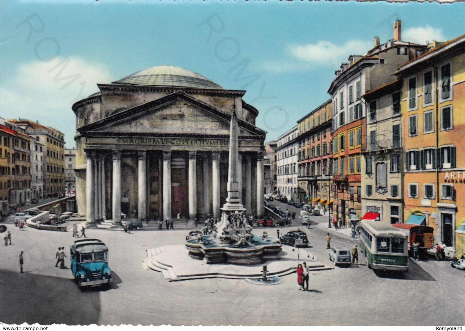 CARTOLINA  ROMA,LAZIO-IL PANTHEON-MEMORIA,CULTURA,RELIGIONE,IMPERO ROMANO,BELLA ITALIA,BOLLO STACCATO,VIAGGIATA 1958 - Pantheon