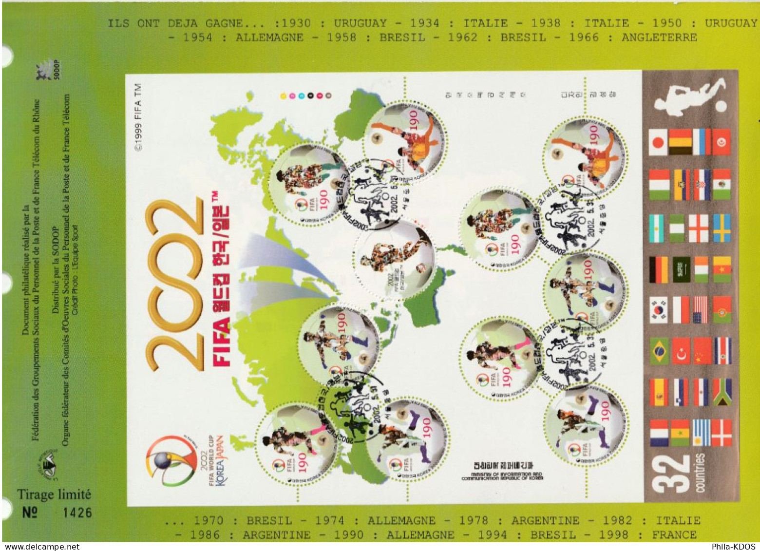 " UNE 5ème ETOILE POUR LE BRESIL..." Sur Feuillet CEF 1er Jour N°té Spécial De 2002. Voir Les 4 Scans FDC A SAISIR ! - Autres & Non Classés