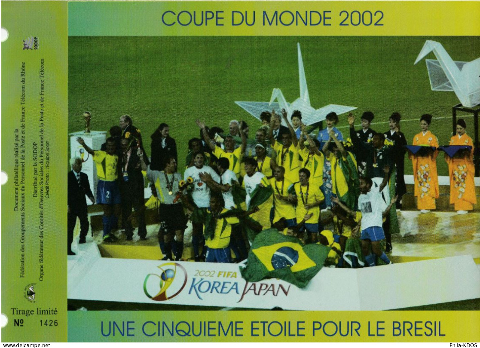 " UNE 5ème ETOILE POUR LE BRESIL..." Sur Feuillet CEF 1er Jour N°té Spécial De 2002. Voir Les 4 Scans FDC A SAISIR ! - Sonstige & Ohne Zuordnung