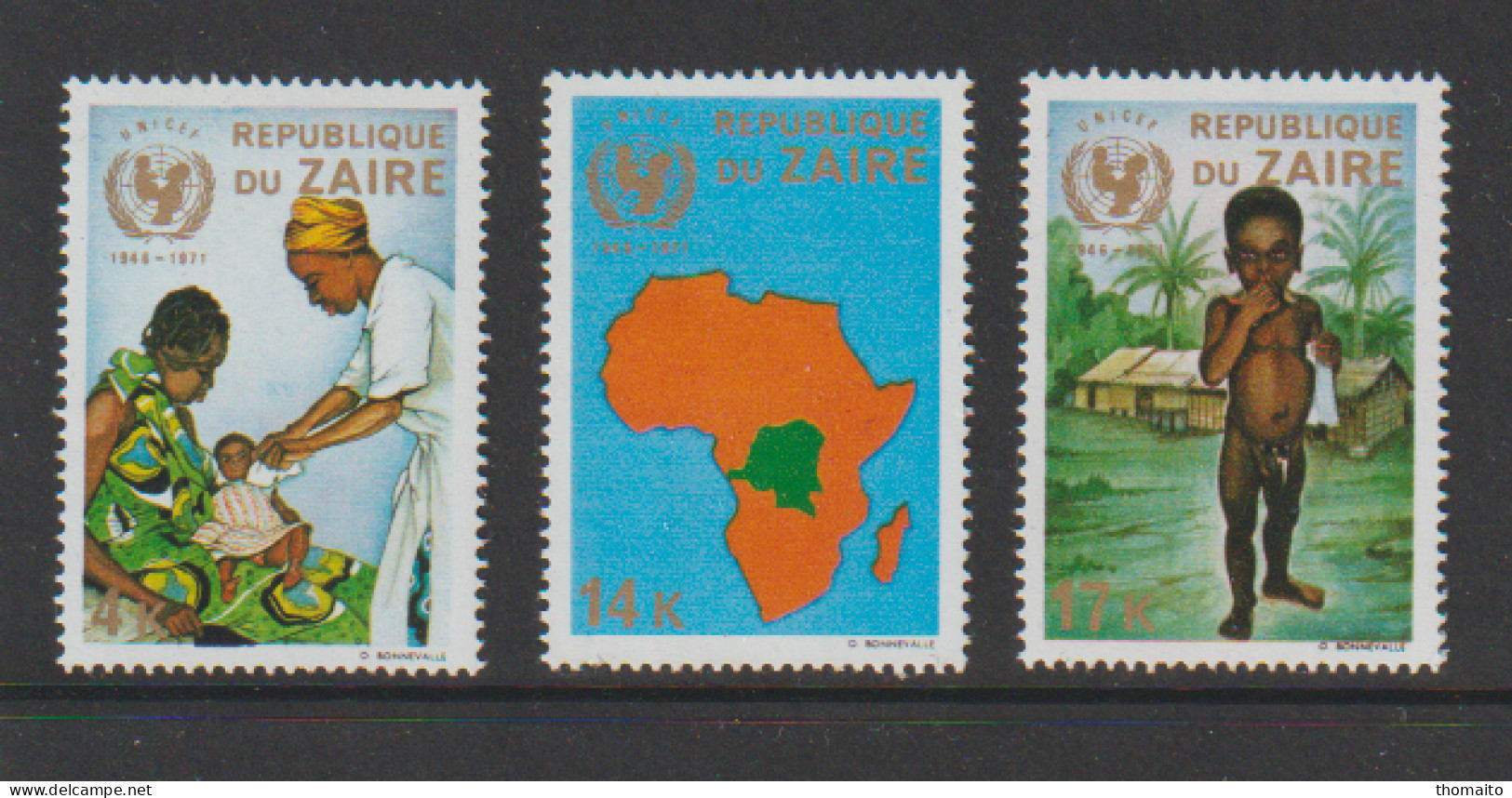 Zaïre - 1971 - OBP/COB 800-802 - MNH/NSC/** - Unused Stamps